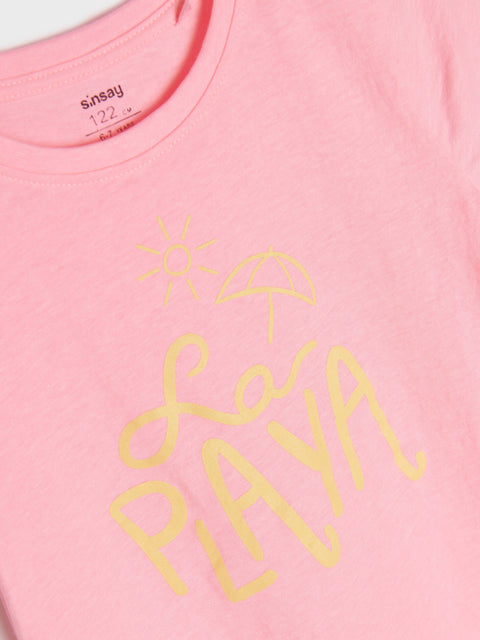 Sinsay Baby Girl's Pink T-Shirt With Print | Sinsay In Lebanon