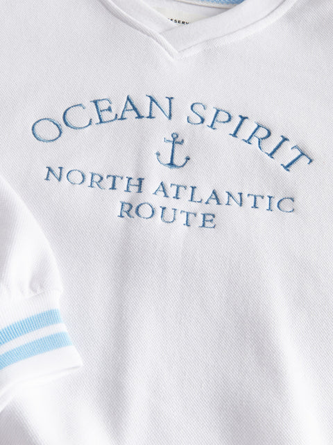 Reserved Boy's White Oversized Sweatshirt With A Slogan | Reserved In Lebanon