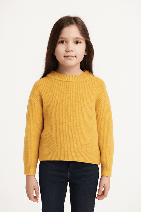 S.Oliver Girl's Mustard Long-Sleeve Wool Blouse SOL488