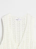 Sinsay Women's White Openwork Buttoned Vest | Sinsay In Lebanon