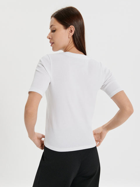 Sinsay Women's White Striped lined T-shirt |Sinsay  in Lebanon