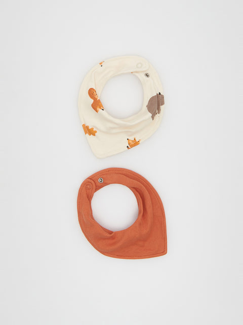 Reserved Baby Boy's Brown & Off White Set Of 2 Triangular Scarves | Reserved In Lebanon