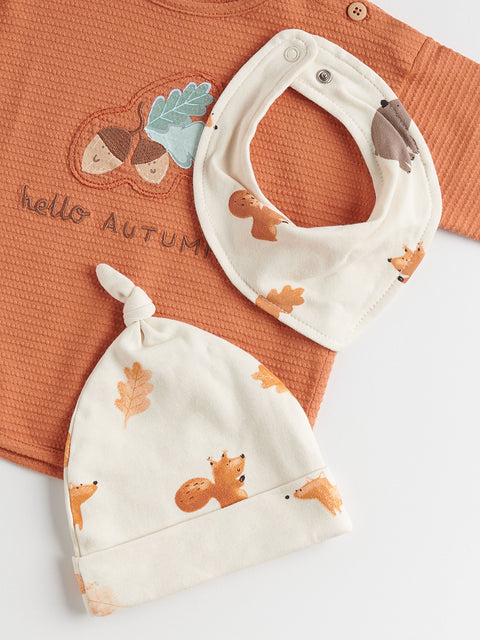 Reserved Baby Boy's Brown & Off White Set Of 2 Triangular Scarves | Reserved In Lebanon