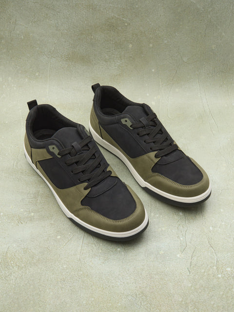 Sinsay Men's Khaki Green Imitation Nubuck Sneakers | Sinsay In Lebanon