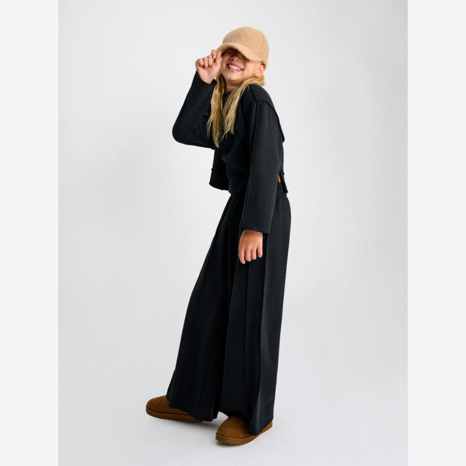 Sinsay Girl's High-Waisted Wide-Leg Culottes With Pleat Details Pants