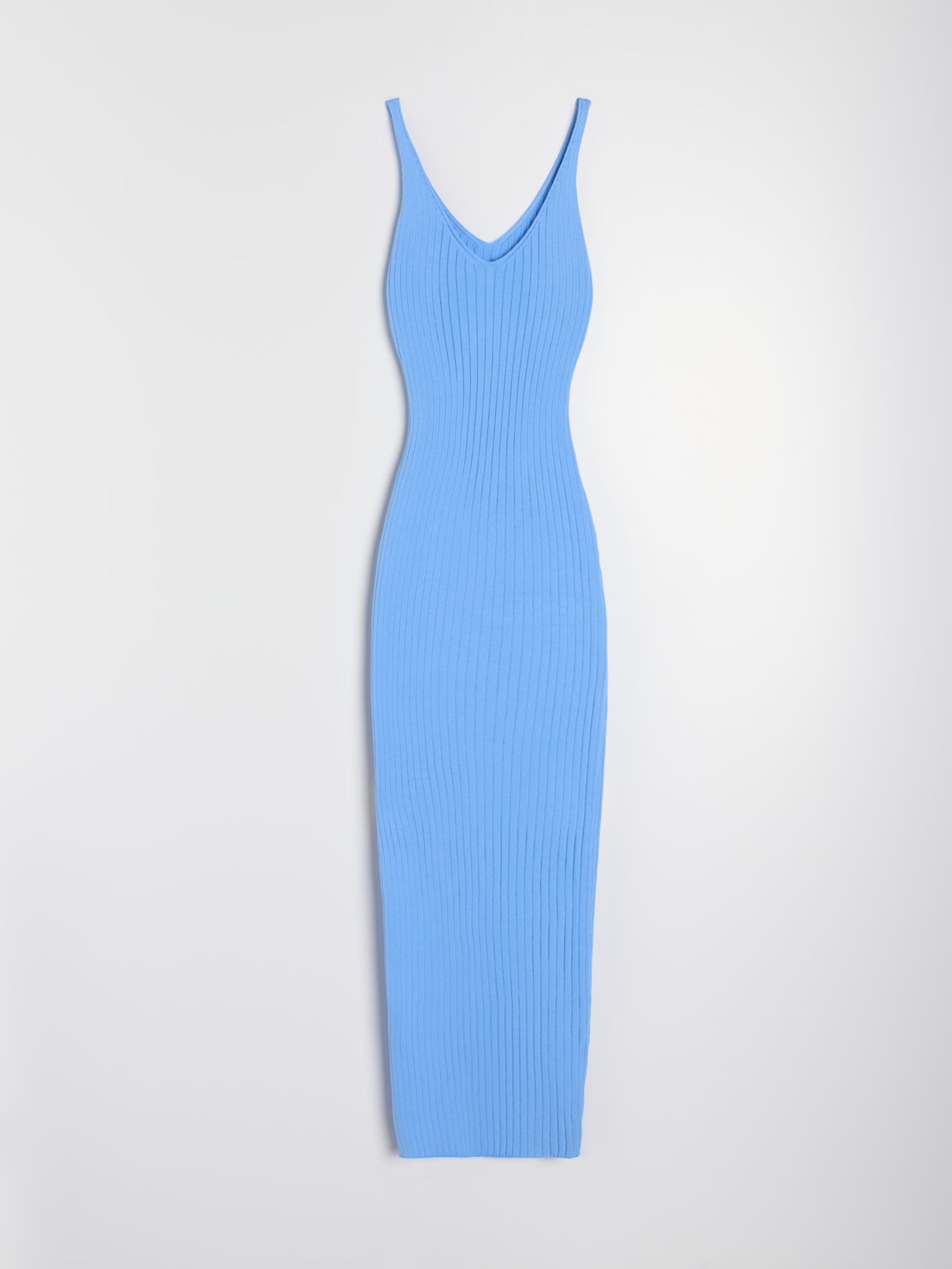 Sinsay Women's Blue Ribbed Midi Dress With Straps | Sinsay In Lebanon