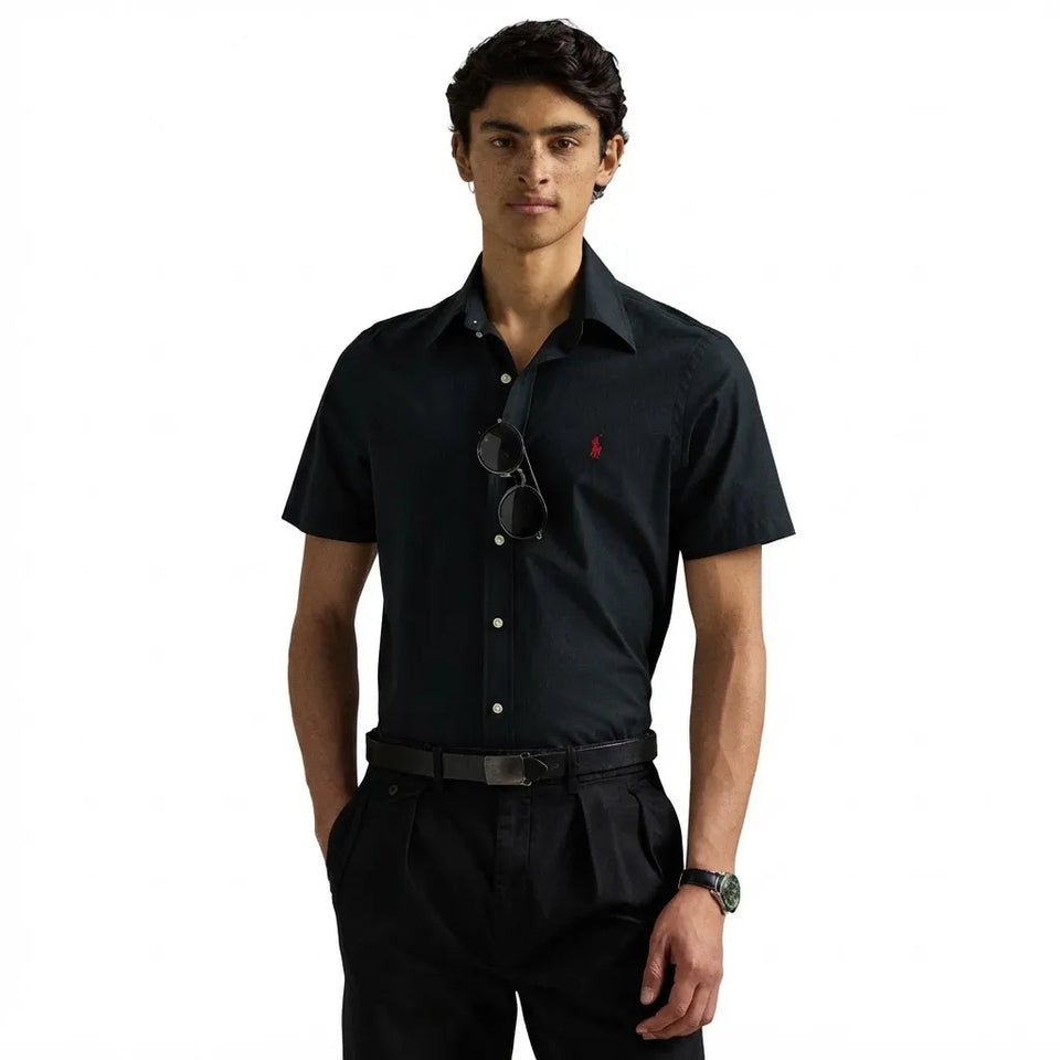 Polo Ralph Lauren Men's Black Polo Logo Graphic Short-Sleeve Shirt