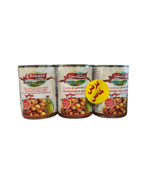 Chtoura Fields Cooked Fava Beans With Chickpeas Lebanese Recipe 400g*3 | Chtoura Fields In Lebanon