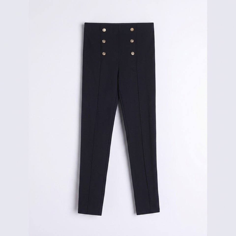 Sinsay Women's Black High Rise Slim Fit Trouser
