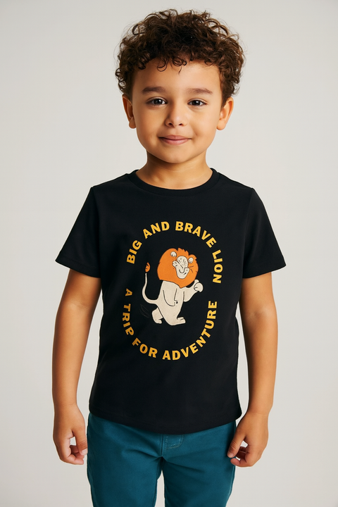 Sinsay Boy's Black Lion Print T-Shirt | Sinsay In Lebanon