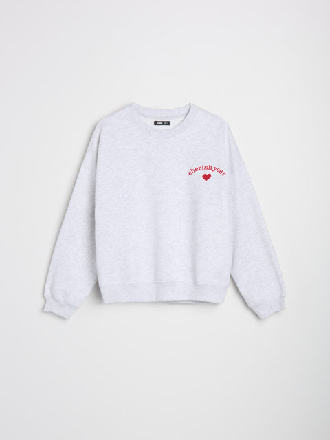 Sinsay Women's Light Grey With Print  Sweatshirt | Sinsay in Lebanon