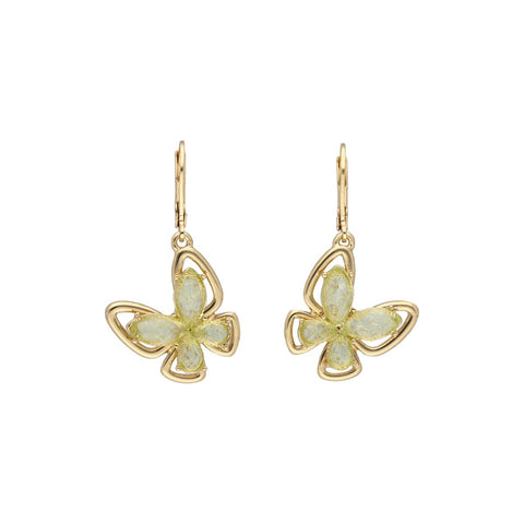 Anne Klein Women's Gold & Green Crystal Inlaid Butterfly Drop Earrings | Anne Klein In Lebanon