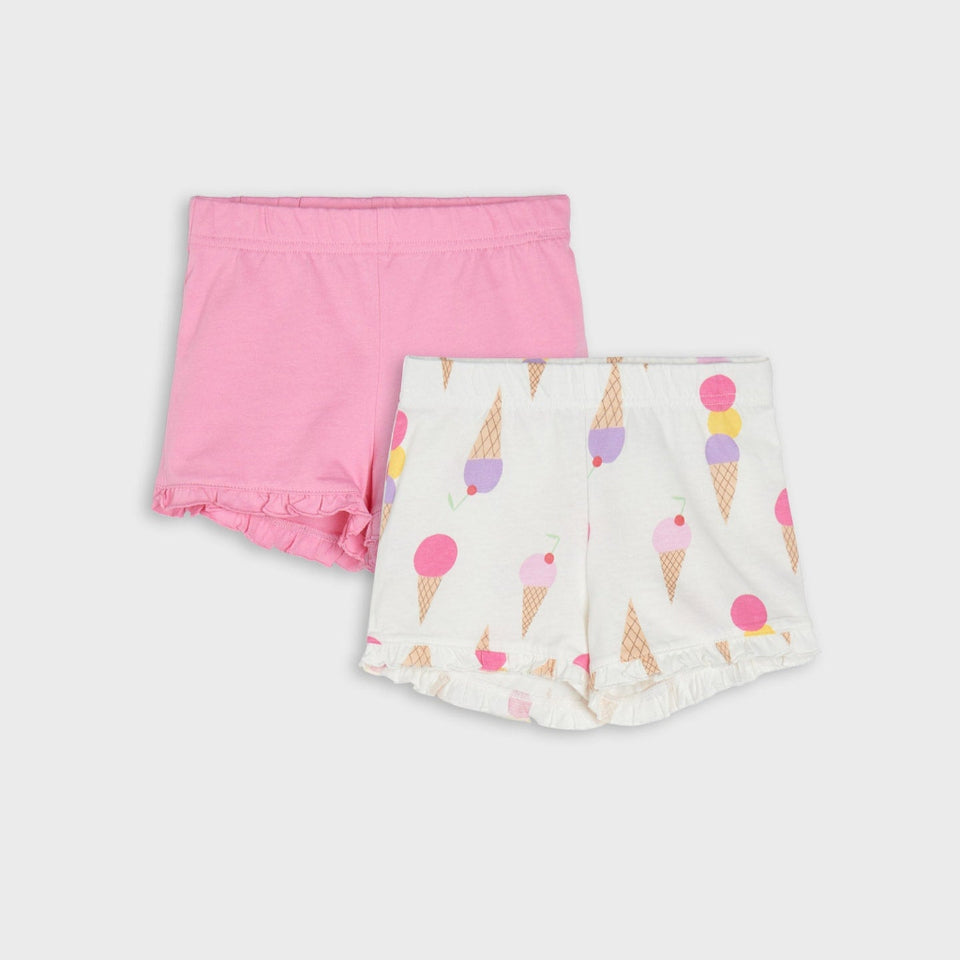 Sinsay Baby Girl's White & Pink Printed Pack Of 2 Shorts