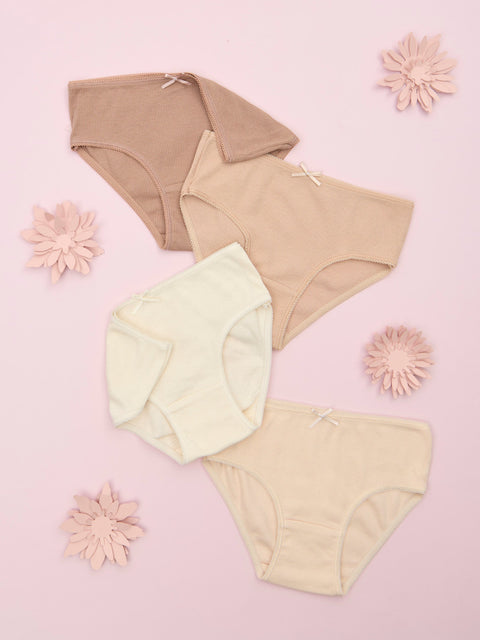 Sinsay Girl's Beige 4-Pack Ribbed Panties | Sinsay In Lebanon