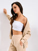 Sinsay Women's Beige Sports Bomber Jacket | Sinsay In Lebanon
