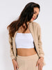 Sinsay Women's Beige Sports Bomber Jacket | Sinsay In Lebanon
