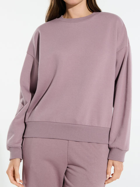 Sinsay Women's Dusty Rose Pullover Ribbed Edges Sweatshirt|Sinsay In Lebanon