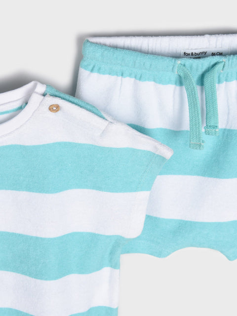 Sinsay Baby Boy's Aqua & White Stripped 2 Pieces Set | Sinsay In Lebanon