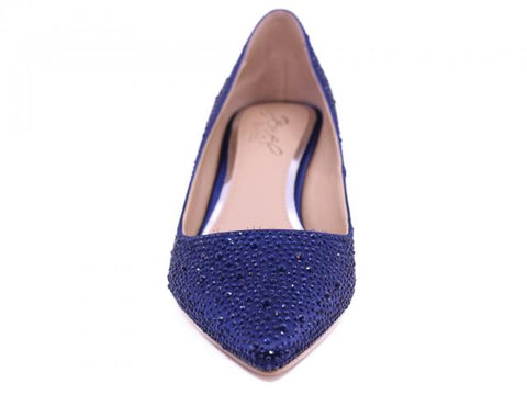 Jewel Badgley Mischka Women's Navy Wide Width Pointed Toe Kitten Heel | Jewel Badgley Mischka In Lebanon
