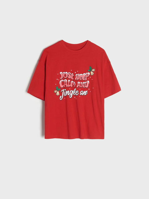Sinsay Girl's Red Printed T-Shirt | Sinsay In Lebanon