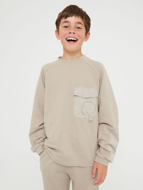 Sinsay Boy's Greige One Pocket Long Sleeve Sweatshirt |Sinsay In Lebanon