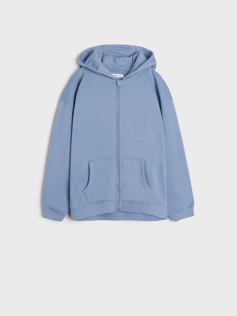 Blue hoodie on a white background