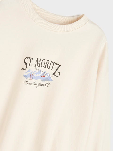 Sinsay Girl's Off White Sweatshirt With A Print | Sinsay In Lebanon