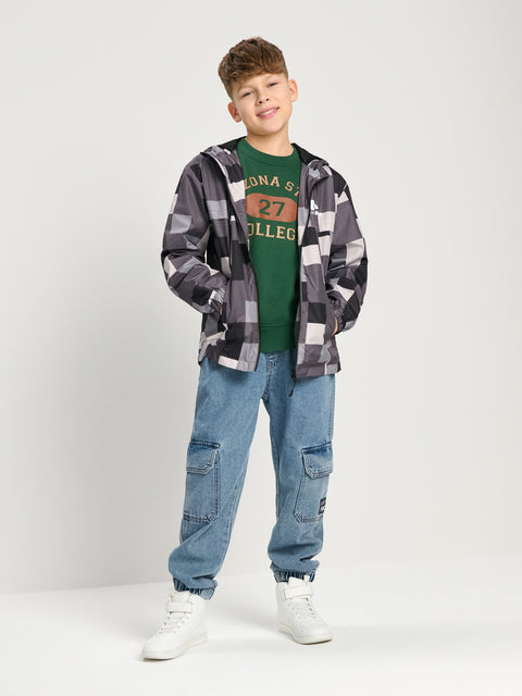 Sinsay Boy's Gray Multi Graphic Hooded Jacket|Sinsay In Lebanon