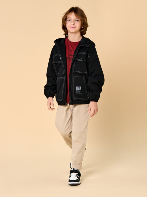 Sinsay Boy's Black Hooded Denim Jacket|Sinsay In Lebanon