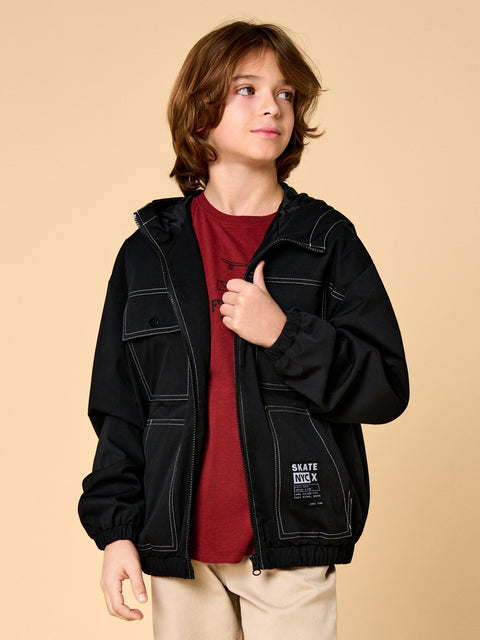 Sinsay Boy's Black Hooded Denim Jacket|Sinsay In Lebanon