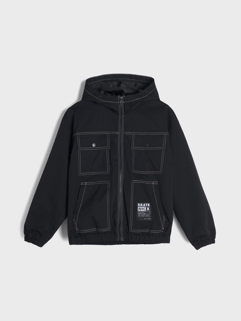 Sinsay Boy's Black Hooded Denim Jacket|Sinsay In Lebanon