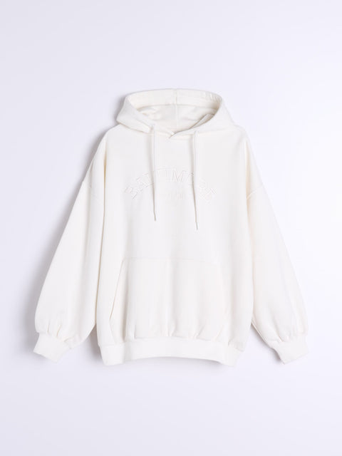 Sinsay Women's Off White Printed Sports Hoodie|Sinsay In Lebanon