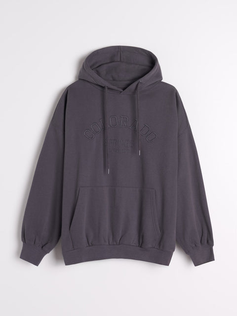 Sinsay Women's Dark Gray Printed Sport Hoodie|Sinsay In Lebanon