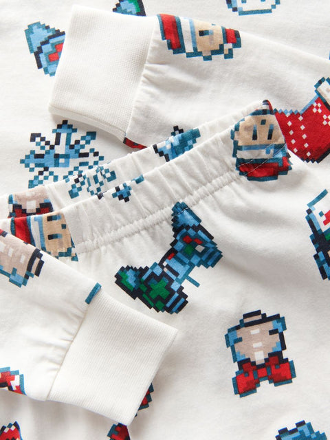 Reserved Boy's White Printed Pajama Set | Reserved In Lebanon