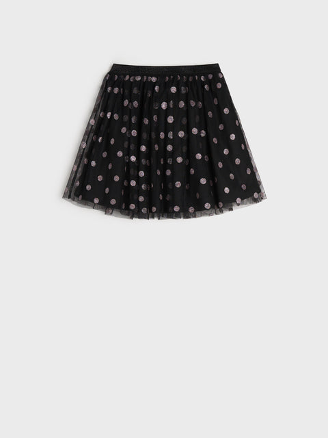 Sinsay Girl's Black Polka Dot Pattern Tulle Skirt | Sinsay In Lebanon