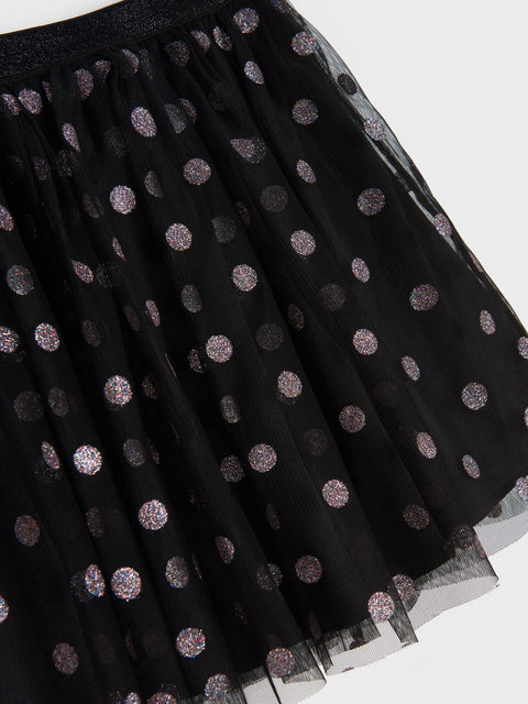Sinsay Girl's Black Polka Dot Pattern Tulle Skirt | Sinsay In Lebanon
