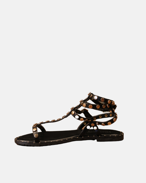 Lora Ferres Women's Black Flat Sandals W0410003953700 SI413 (shr)