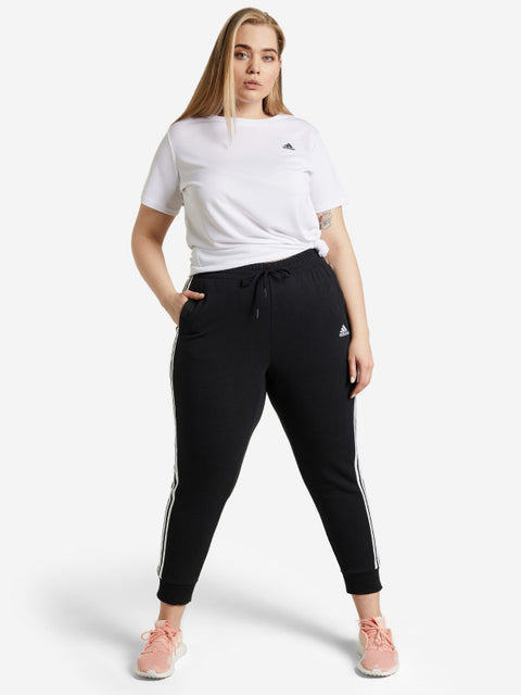 Adidas Women's Black & White Essentials Plus Size 3-Stripes Sweatpants | Adidas In Lebanon