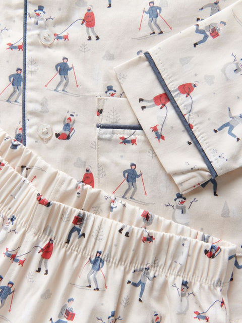 Reserved Boy's Off White All Over Printed Christmas Pajama Set 2pcs | Reserved In Lebanon