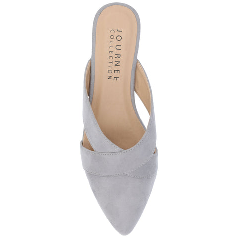 Journee Collection Women's Gray Giada Pointed Toe Slip On Sandals | Journee Collection In Lebanon