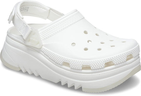 White clog shoe on a white background