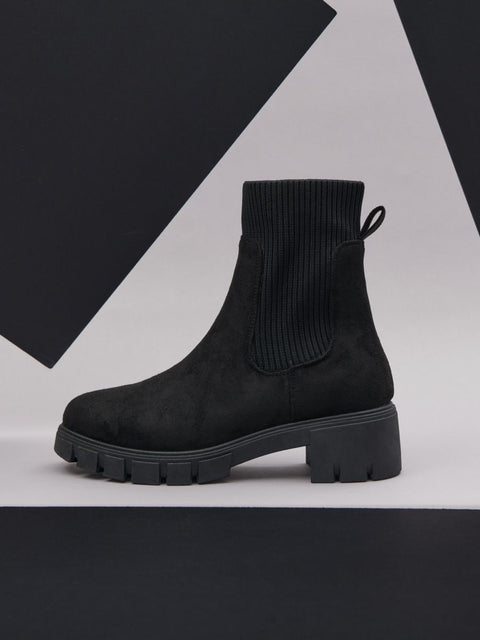 Sinsay Women's Black Suede Ankle Boots | Sinsay In Lebanon