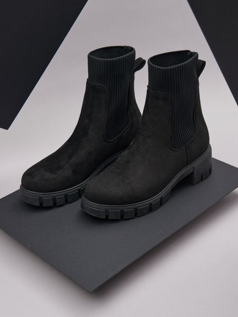 Sinsay Women's Black Suede Ankle Boots | Sinsay In Lebanon