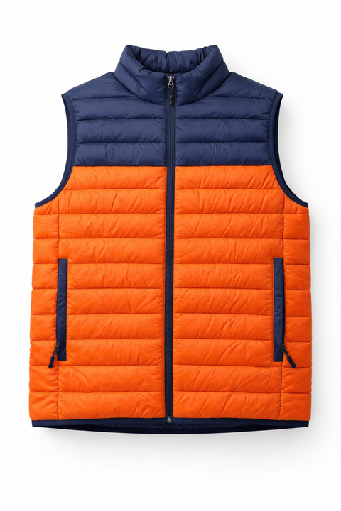 Club Room Men's Navy & Orange Regular Fit Puffer Vest |Club Room In Lebanon