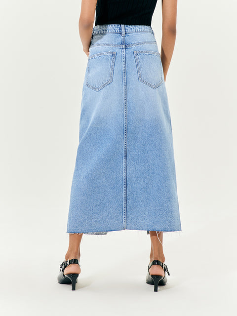 Sinsay Women's Blue Split Denim Midi Skirt|Sinsay In Lebanon