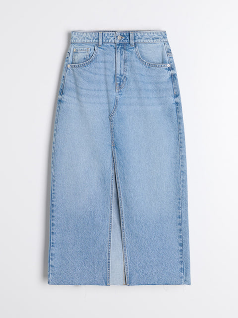 Sinsay Women's Blue Split Denim Midi Skirt|Sinsay In Lebanon