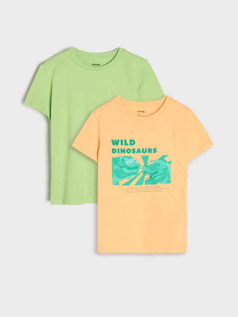 Sinsay Boy's Orange & Green 2 Pack T-Shirt | Sinsay In Lebanon
