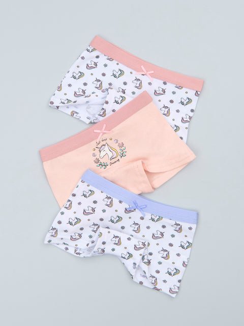 Sinsay Baby Girl's Pink with ponytail printed 3 pack of Boxers   | Sinsay in Lebanon