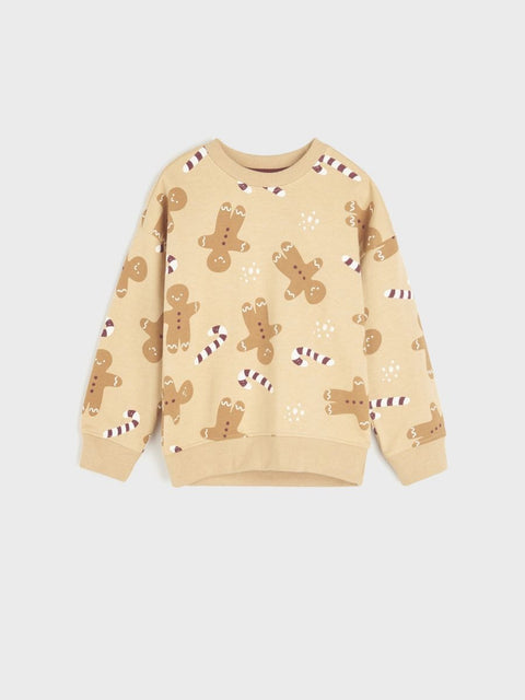 Sinsay Boy's Camel Printed Long Sleeve Sweatshirt |Sinsay In Lebanon