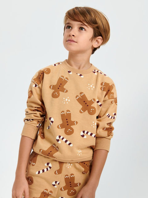 Sinsay Boy's Camel Printed Long Sleeve Sweatshirt |Sinsay In Lebanon